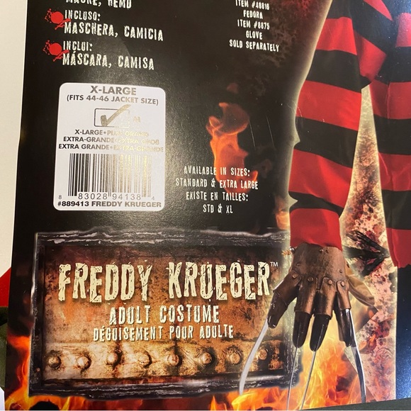 Nightmare on Elm St, Freddy Kruger shirt and mask SZ XL, mask a little flat NWT - Picture 4 of 11
